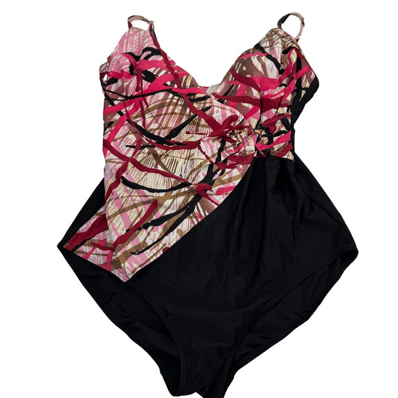 Christina One Piece Abstract Design Swim Bathing Suit - Picture 1 of 11